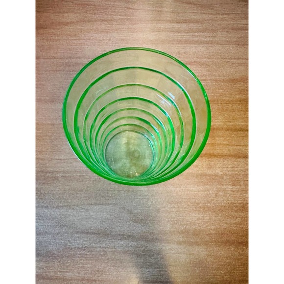 Vintage block optic Green uranium glass 10oz tumbler by Anchor Hocking - Picture 6 of 10